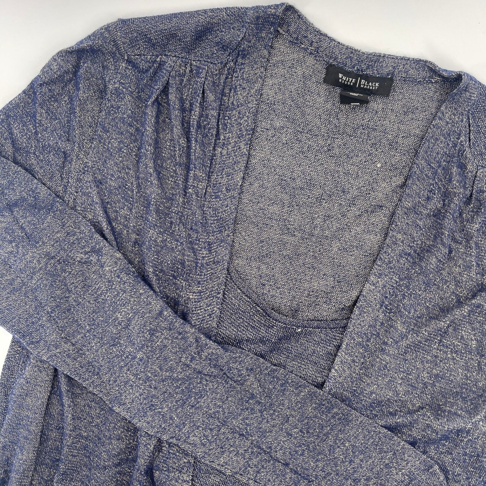 White House Black Market Gray‎ Wrap Front Long Sleeve Knit Top Size M